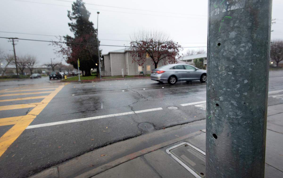 Modesto police say a hit-and-run driver struck and killed 65-year-old William Simon on Orangeburg at Nelson Avenue about 7:15 p.m. Dec. 2. across the street from his apartment at Spartan Manor. Simon was the 19th person to die in a Modesto traffic collision in 2022. Photographed in Modesto, Calif., Wednesday, Dec. 28, 2022.