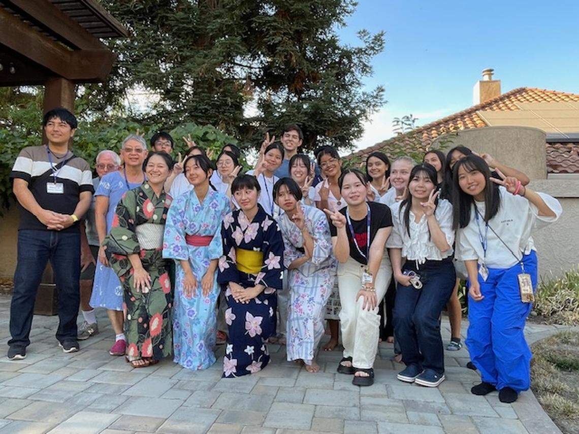 Japanese students from Kurume in Modesto during the exchange program in summer 2023.