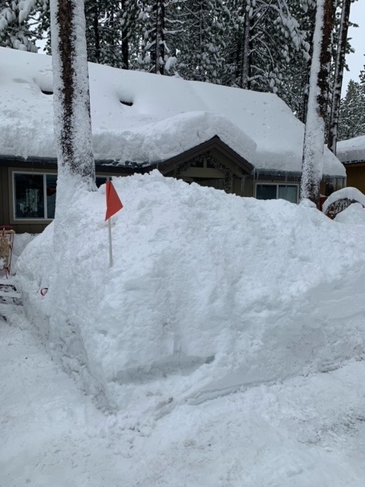 Modesto? Snow, it’s not. But Loreen Eggelton, who took and submitted the photo, wrote, “Although not local, this is what it looks like in South Lake Tahoe today (Wednesday, Jan. 11, 2023). Sometimes viewers enjoy seeing what it is like outside of their familiar neighborhood.” She calls the photo “Igloo Sweet Igloo.”
