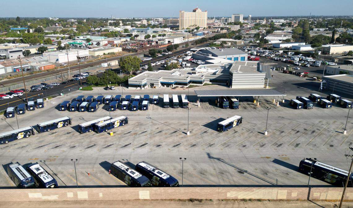 StanRTA bus maintenance facility on Eighth Street in Modesto on Friday, Sept. 26, 2025. The city of Modesto leases the bus maintenance facility to StanRTA for contractor operations, maintenance functions and the bus yard.