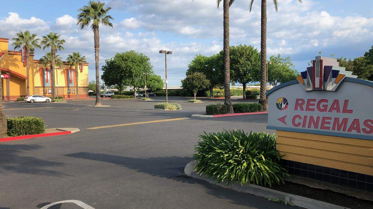 The parking lot of Regal Cinemas on McHenry Avenue is pictured on Wednesday morning, May 16, 2018.