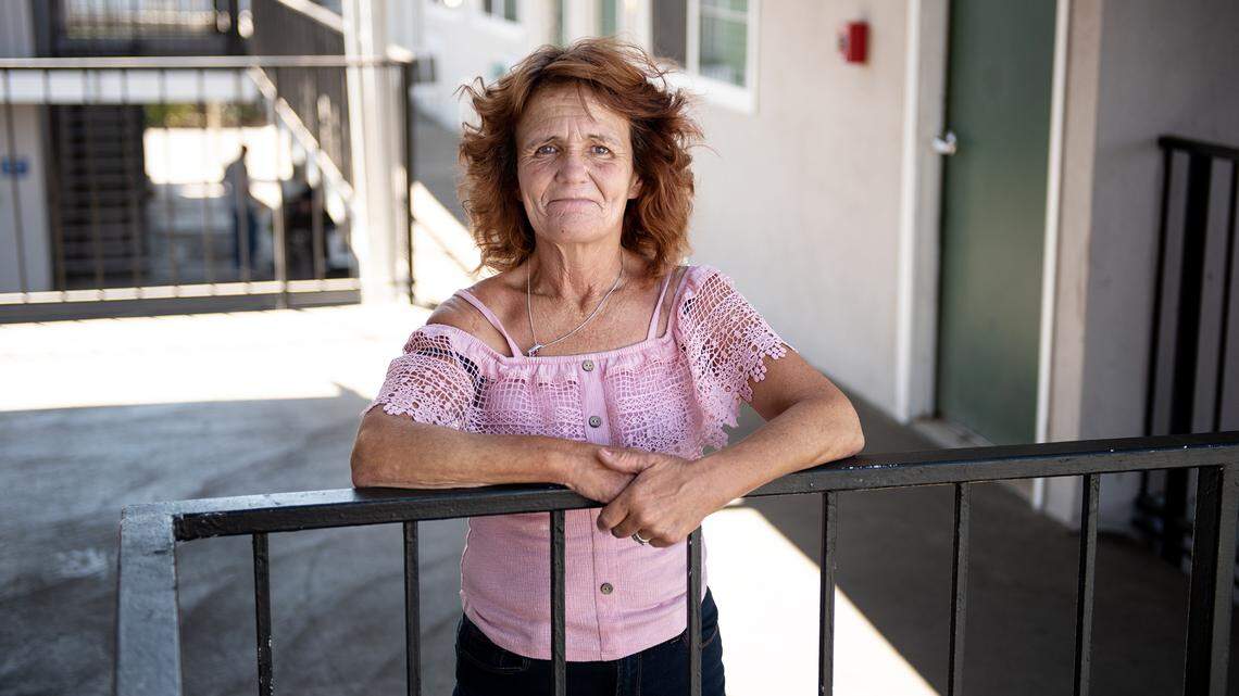 Kansas House resident Shelly Wallace in Modesto, Calif., on Tuesday, August 9, 2022.