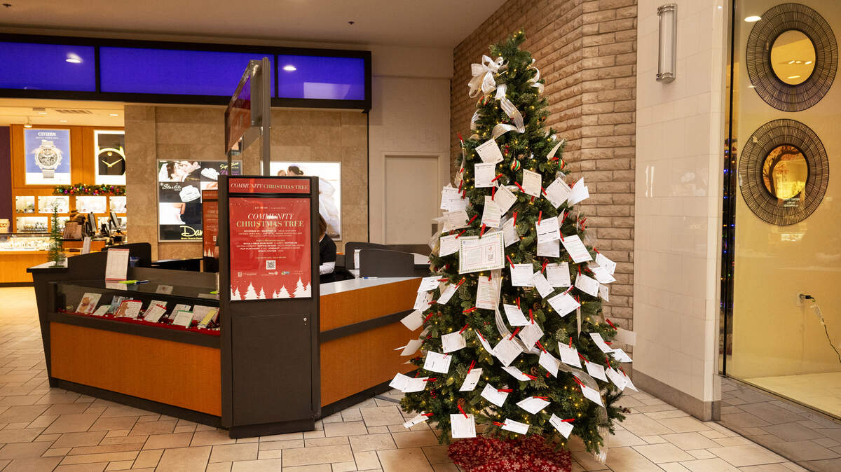 Soroptimist Community Christmas Tree on the second floor in the Vintage Faire Mall in Modesto, Tuesday, Dec. 10, 2024. The tree brings hope to local kids each year.