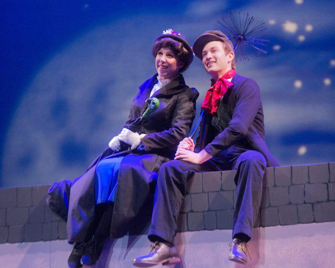 Sam Gerber, right, in a 2015 YES Company production of “Mary Poppins” at the Gallo Center for the Arts in Modesto.