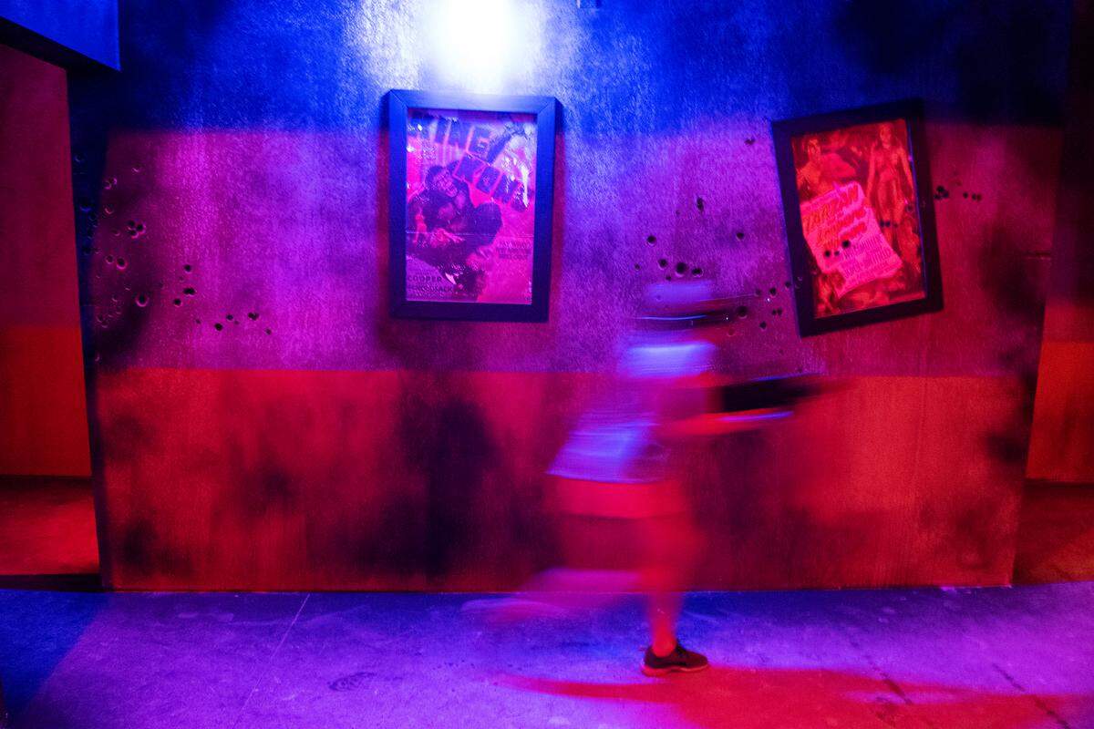 A player runs through the new laser tag arena at Ten Pin Fun Center in Turlock, Calif., Thursday, July 25, 2019.