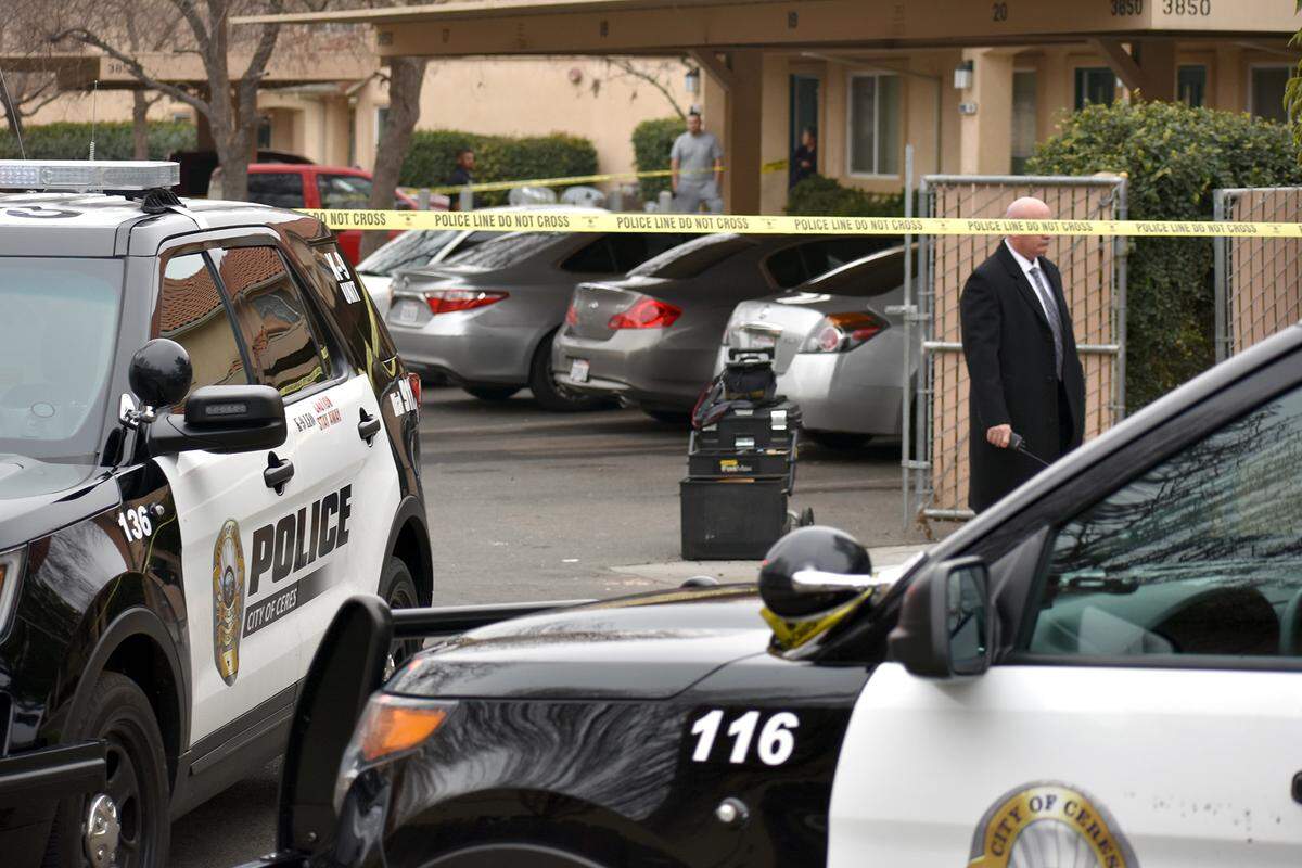 The Ceres Police Department was investigating a shooting at a housing complex in the 3800 block of Lexar Drive near Morgan Road in Ceres, California on Tuesday Jan. 23, 2018.