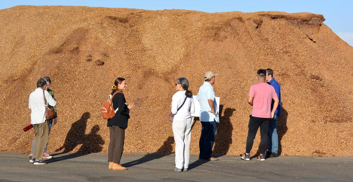 Corigin Solutions hosted tours on Sept. 28, 2021, at the Merced CA plant where it turns almond shells into especially rich fertilizer.