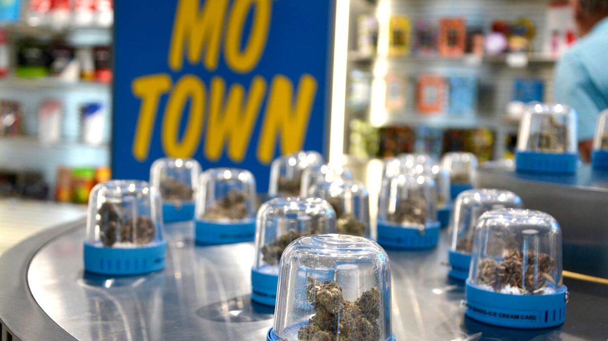 Cannabis on display at Cookies, a Modesto dispensary partnering with Visit Modesto for its new MoTown CannaPass program.