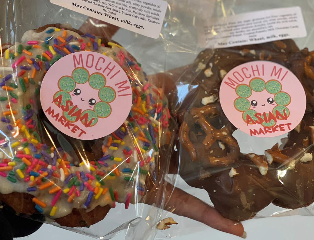 Mochi donuts from Modesto, Calif.-based pop-up bakery Mochi Mi for sale at the Asian Market.