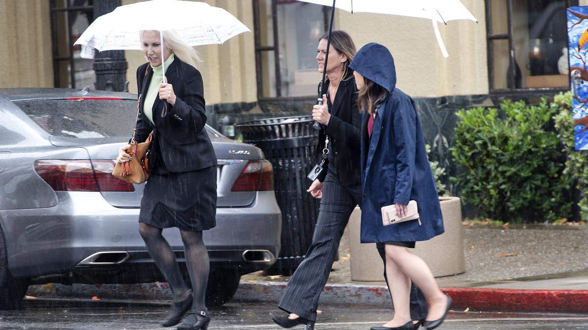 More rain is expected in the Modesto ares this week. People navigate downtown in the rain in Modesto, Calif., Tuesday, May 14, 2019.
