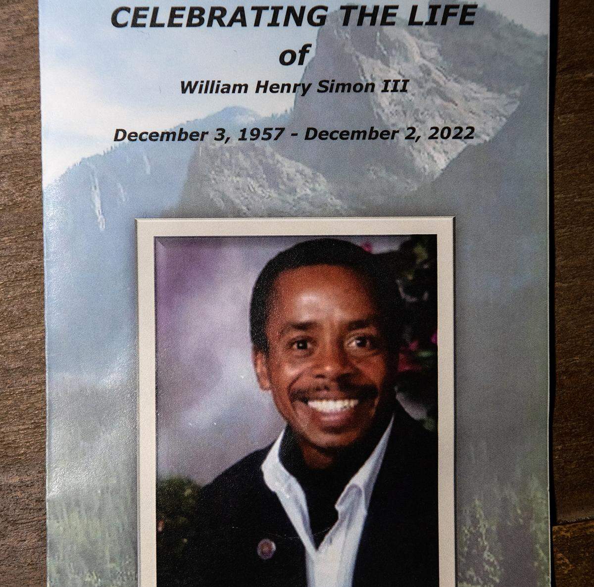 Flier from the memorial service for William Simon. Modesto police say a hit-and-run driver struck and killed Simon on Orangeburg at Nelson Avenue about 7:15 p.m. Dec. 2., he was the 19th person to die in a Modesto traffic collision in 2022.