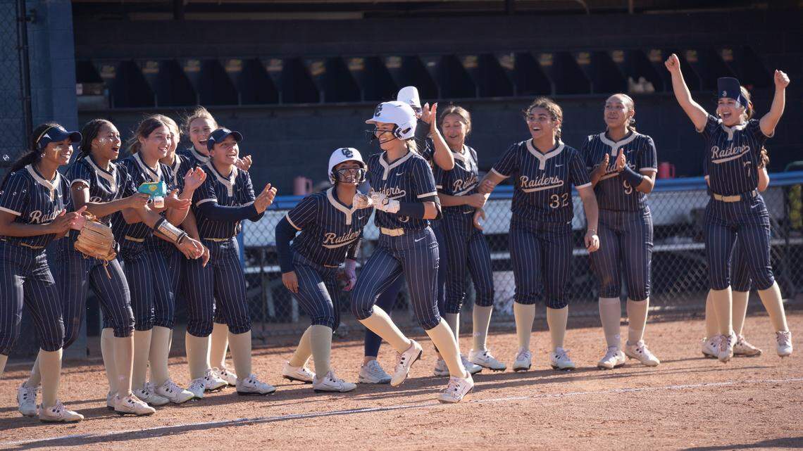 Central Catholic softball offense explodes in VOL rivalry win over Oakdale
