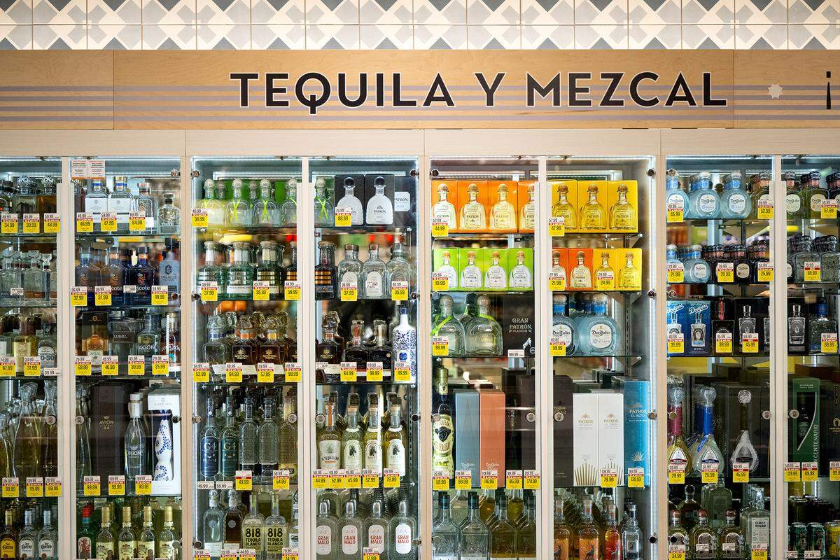Spirits section at Vallarta Supermarkets store in Modesto, Tuesday, Feb. 4 , 2025.