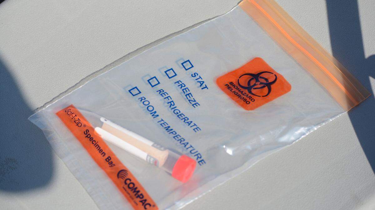 A sample COVID-19 test kit.
