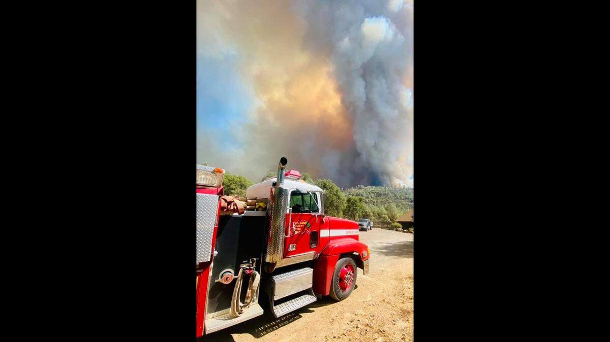 Scene from the Airola fire in Calaveras County