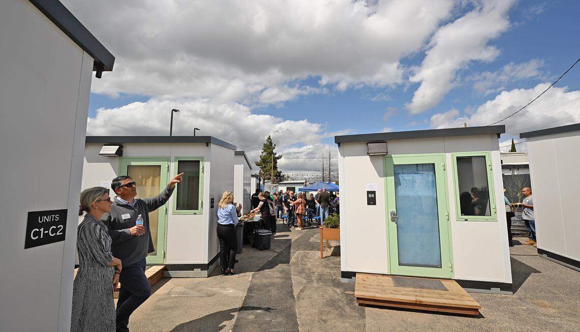 Dignity Village, a 42-unit bridge housing project on Ninth Street, was opened during a ceremony in Modesto on Thursday, March 27, 2025. The first residents will start moving into the complex this weekend.