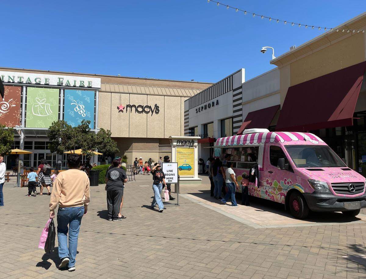 The Hello Kitty Cafe Truck at Vintage Faire Mall in Modesto on Sept. 6, 2025.