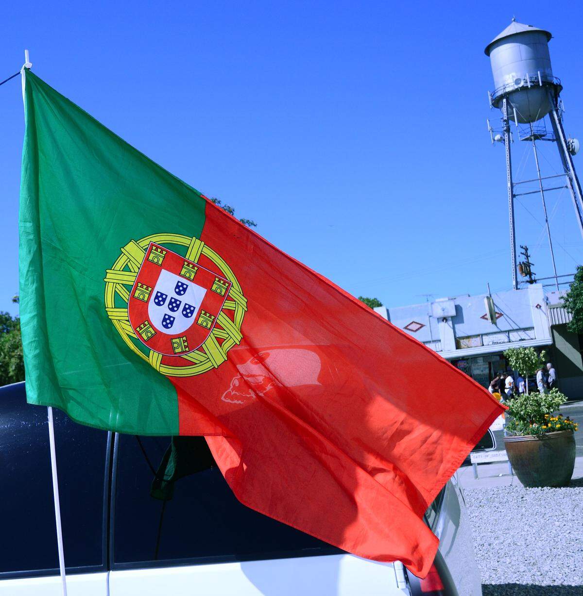 CHRISTOPHER WINTERFELDT/cwinterfeldt@mercedsun-star.comPortuguese pride was on full display with many flags of the country proudly flying on Sunday (9-9-2012) in Gustine at the Our Lady of Miracles Celebration also known as the Gustine Festa. Catholic churches of portuguese heritage from all over the state attended the five day event, starting Thursday and lasting till Monday, which included a parade of Queens and Sidemaids, from each church, to the Shrine of Our Lady of Miracles, mass, and a bullfight on Monday.  The Gustine Chamber of Commerce estimated that around 5,000 people attendend the event.