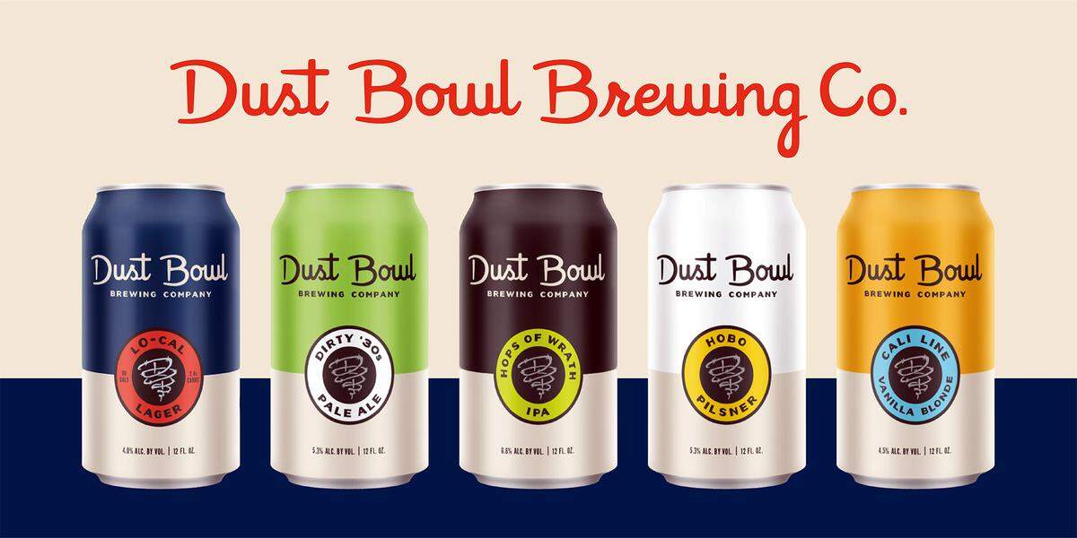 The new can and logo design for the Dust Bowl Brewing Company in Turlock, Calif.