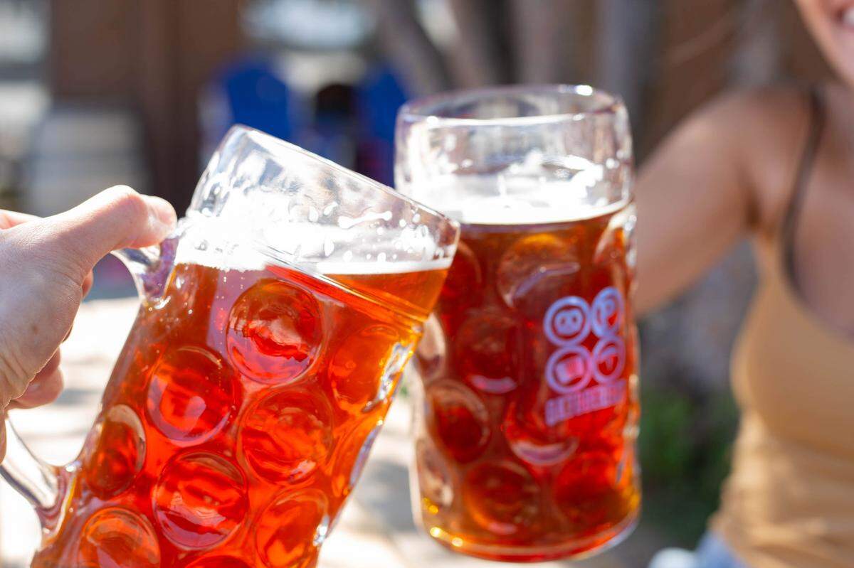 Beer math to remember: A one-liter stein is approximately one quart, or 32 ounces. So go easy on the refills.
