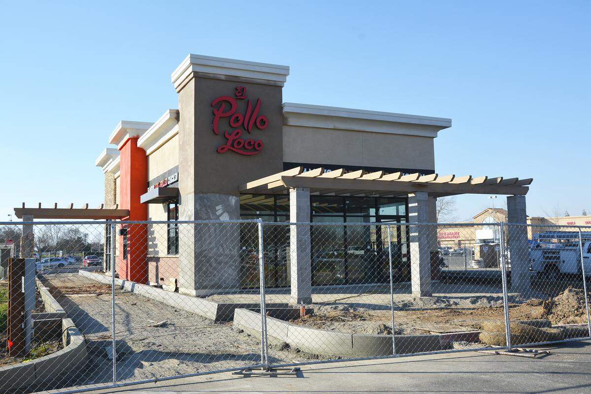 The El Pollo Loco under construction in the Crossroads shopping center in Riverbank, Calif. Jan. 19, 2022.