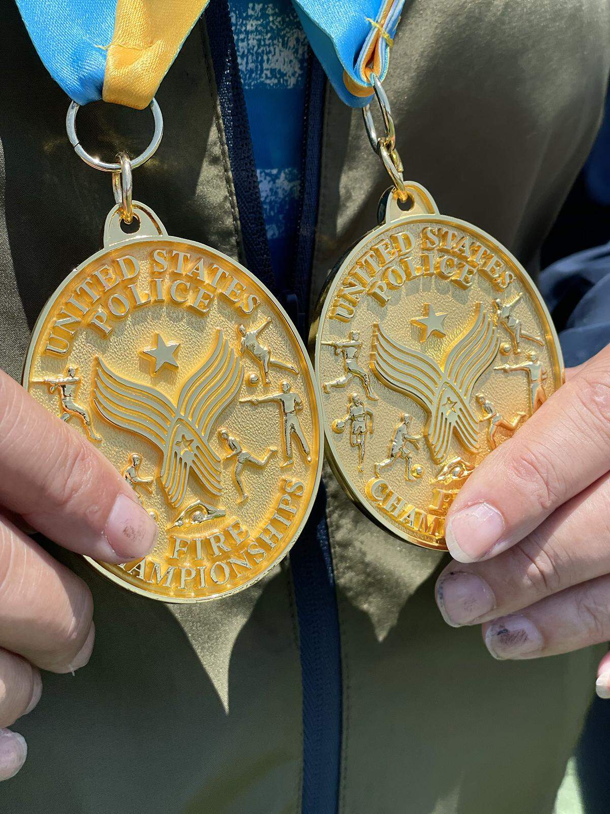 Turlock Mayor Amy Bublak won two gold medals for women’s javelin and shot put at the U.S. Police and Fire Olympics, San Diego, June 12, 2022.