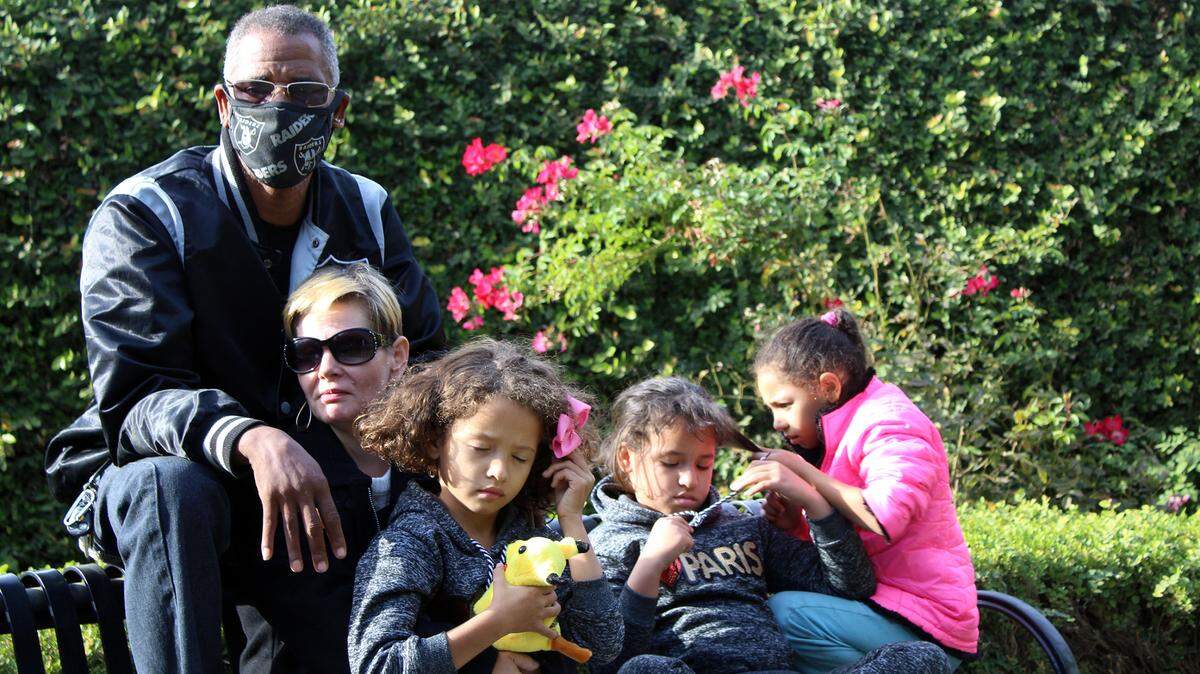 Juan and Jenifer Aldamuy and their children were homeless when this was taken in Modesto, Calif. in November 2020.
