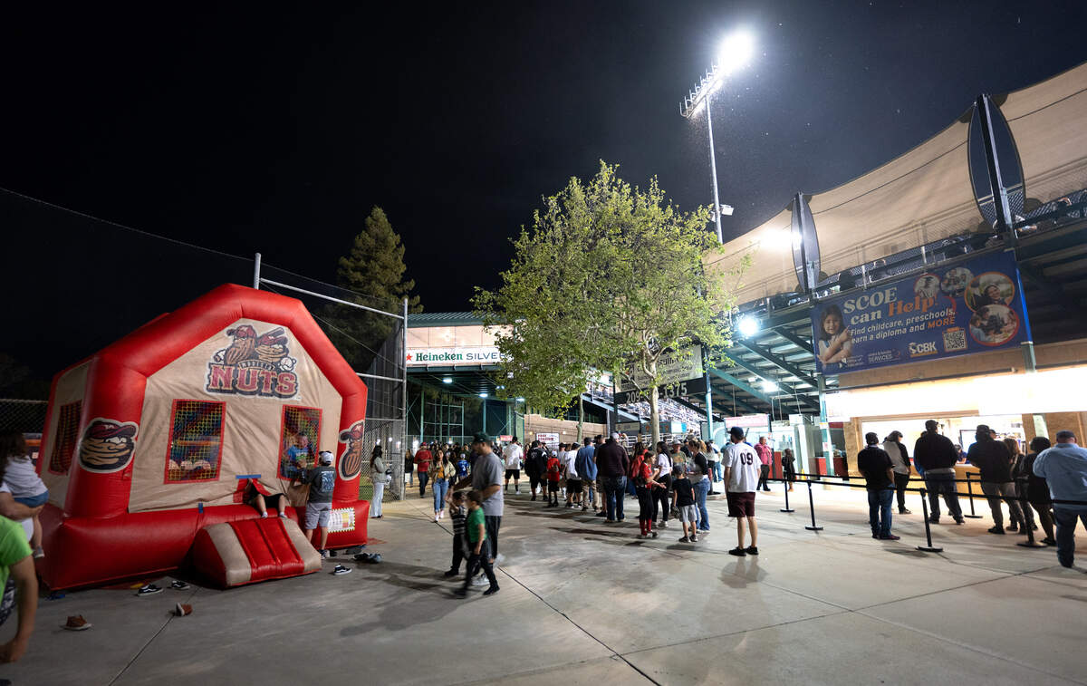 Kids fun zone at the Modesto Nuts game with Lake Elsinore at John Thurman Field in Modesto, Calif., Tuesday, April 9, 2024.