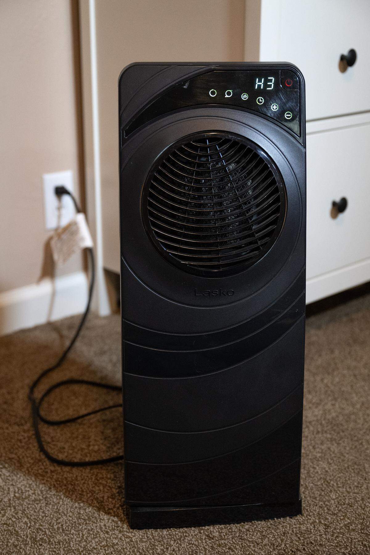 A space heater should always be plugged into an outlet, never connected to power strip or an extension cord.