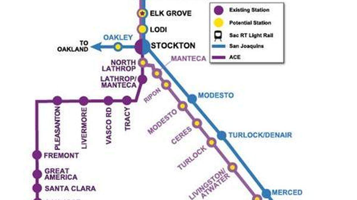 Passenger rail linking the Bay Area to the Central Valley should be extended to Sacramento and Modesto by late 2026, according to new timeline estimates. By 2030, the service could reach to Merced, where riders eventually could catch high speed rail to Fresno and Southern California.