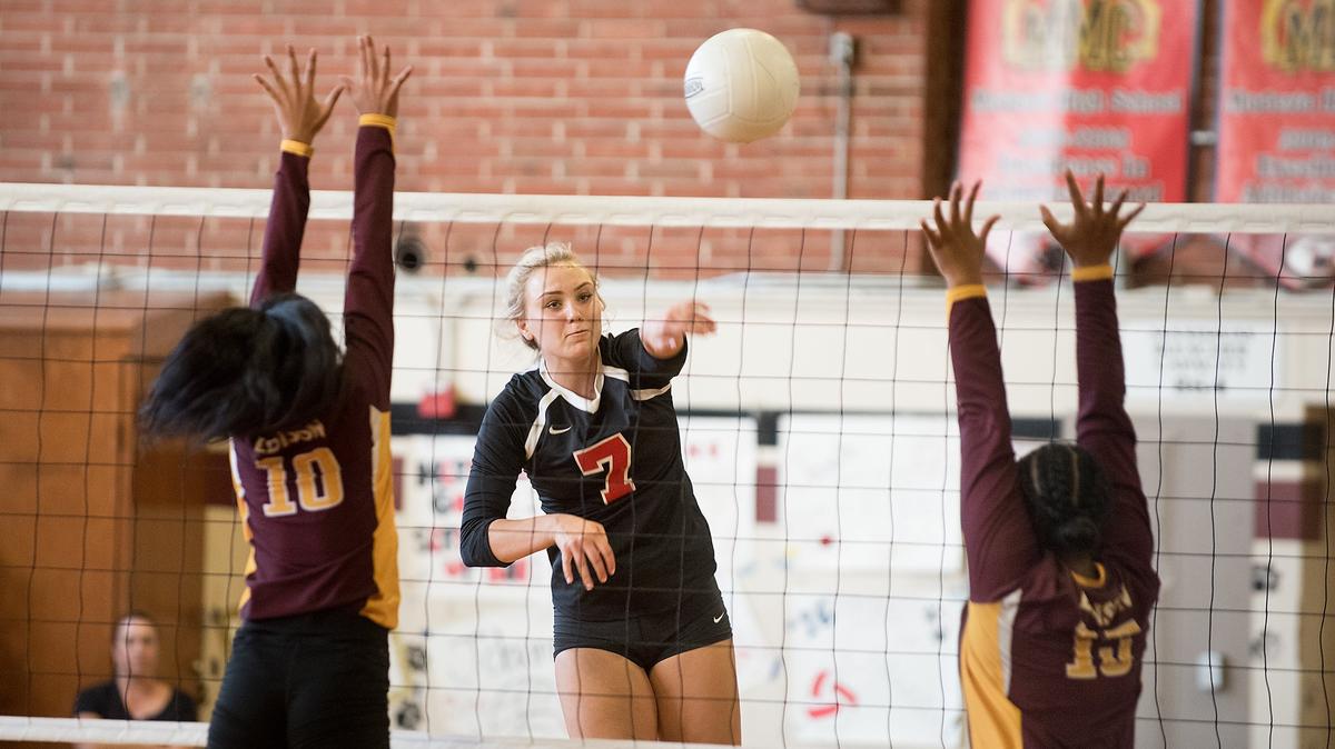 Modesto senior outside hitter Tori Galloway is the Bee’s Girls Volleyball Player of the Year after leading the Panthers to a 29-8 season. Galloway is pictured here in a match against Edison on August 23, 2018.