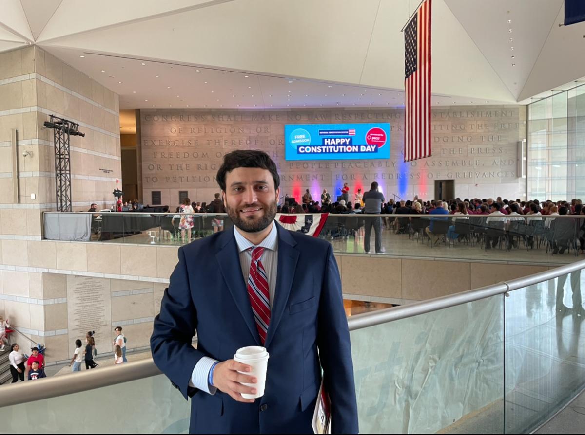 Issac Farhadian flew to the National Constitution Center in Philadelphia to celebrate Constitution Day with other teachers from across the nation in September. Farhadian works as a social studies teacher at Pitman High School in Turlock.