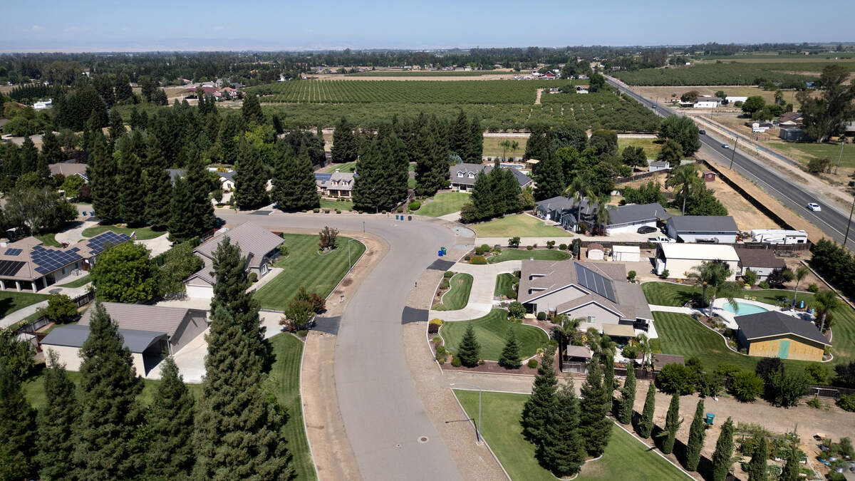 Homes in the McSwain neighborhood each use water from a domestic well.