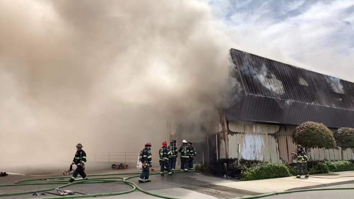 The Salvation Army Family Thrift Store burns Thursday afternoon, June 2, 2022.