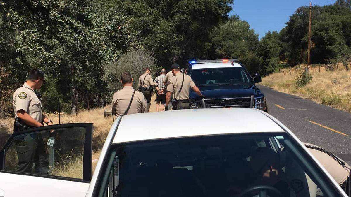Tuolumne County sheriff’s deputies on Monday Sept. 2, 2019, arrest Ronald Deason on suspicion of indecent exposure along Old Wards Ferry Road in Sonora, California.