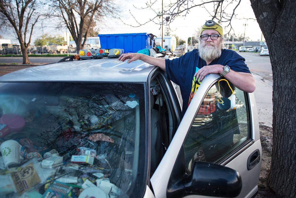 Dan Allen has lived in car for about two years. Photographed at Fairway Park in Modesto, Calif., on Wednesday, Jan. 5, 2022.