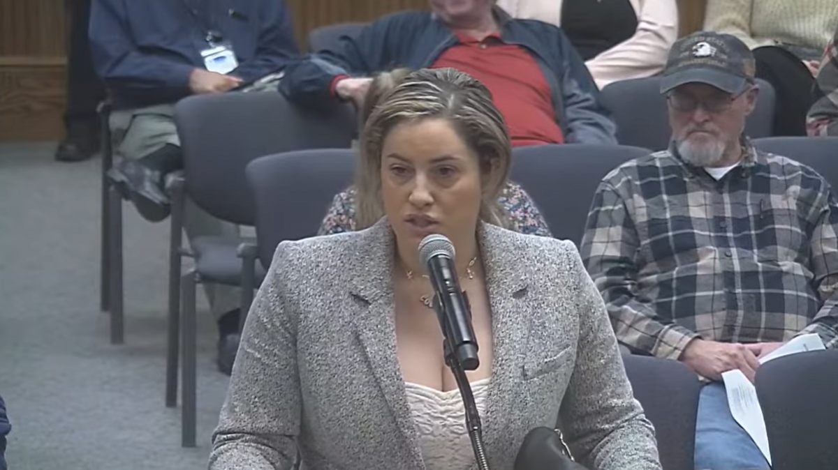 Turlock City Council Candidate Kelley Coelho speaks during public comment at a city council meeting on Feb. 24, 2026.