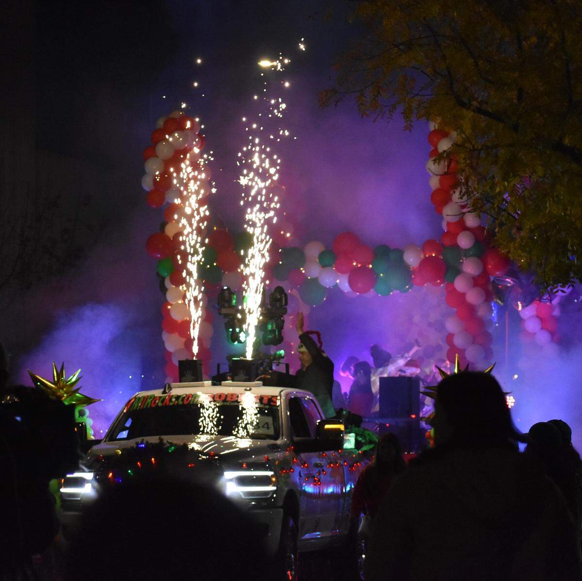 The Celebration of Lights Parade made its way along the streets of downtown Modesto on Saturday night, Dec. 2, 2023, to the theme Toys, Trains and Candy Canes.