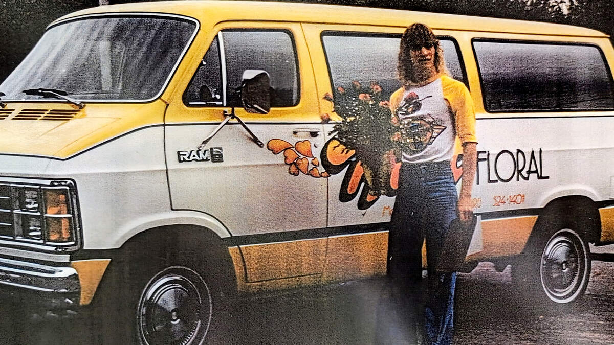 Chris Downing delivering flowers in the ’70s.