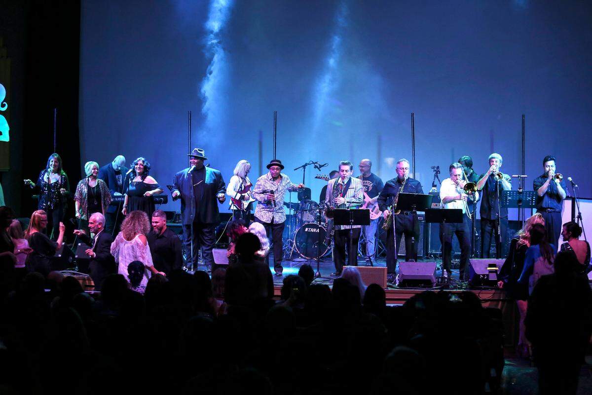 ZaSu Pitts Memorial Orchestra performs during Modesto Area Music Awards at the State Theater in Modesto, California, on Tuesday, Oct. 16, 2018.
