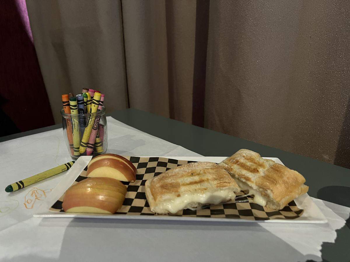 A kid’s grilled cheese sandwich at Camp 4 Wine Cafe in Modesto, California.