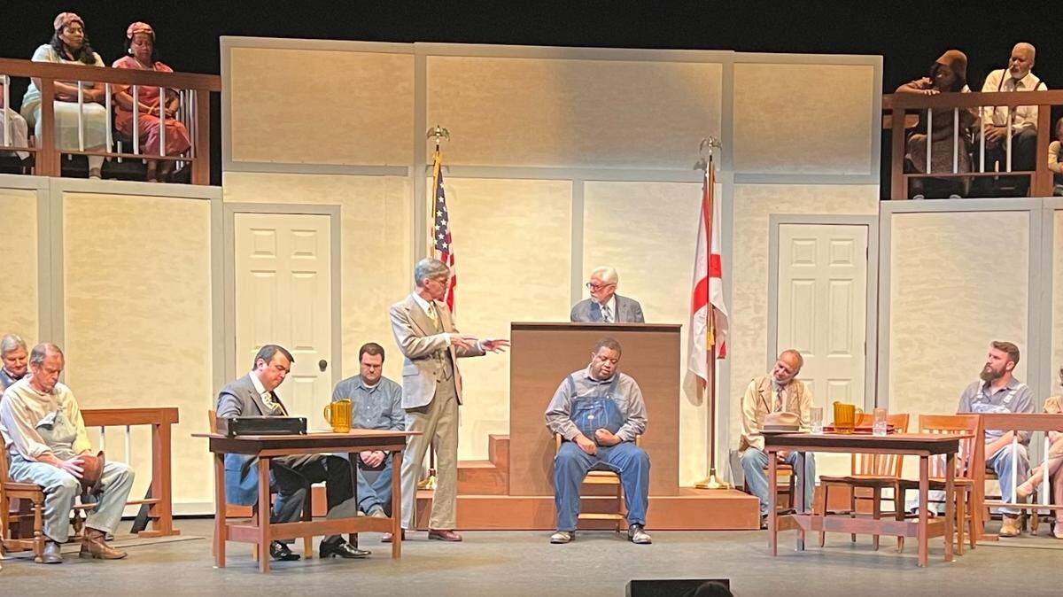 The trial of Tom Robinson in the play ‘To Kill a Mockingbird.’ John Ervin III, a Modesto City Schools board member, is reprising the role after 10 years.