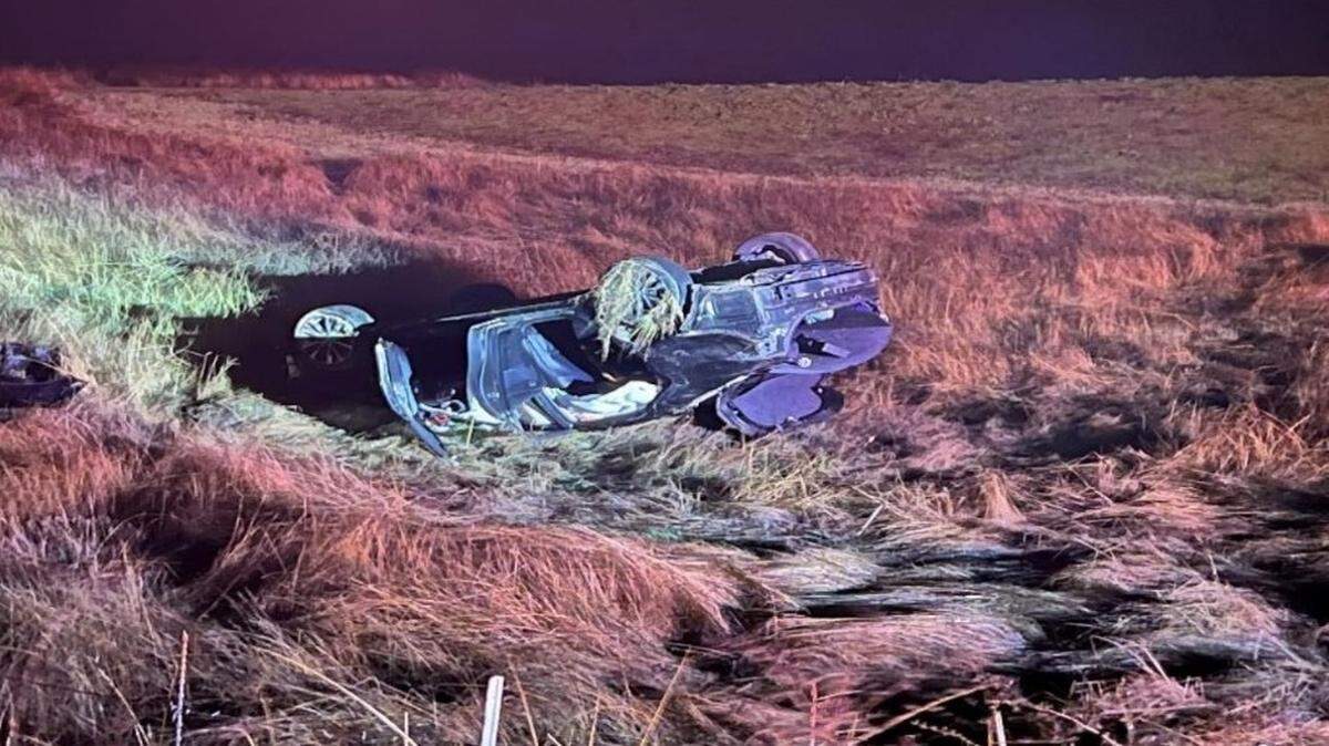 Two passengers were killed, one was badly injured and the driver was arrested on suspicion of being under the influence of alcohol when he crashed this sedan on Lake Road near Turlock Lake early Jan. 1, 2024, the California Highway Patrol reports.