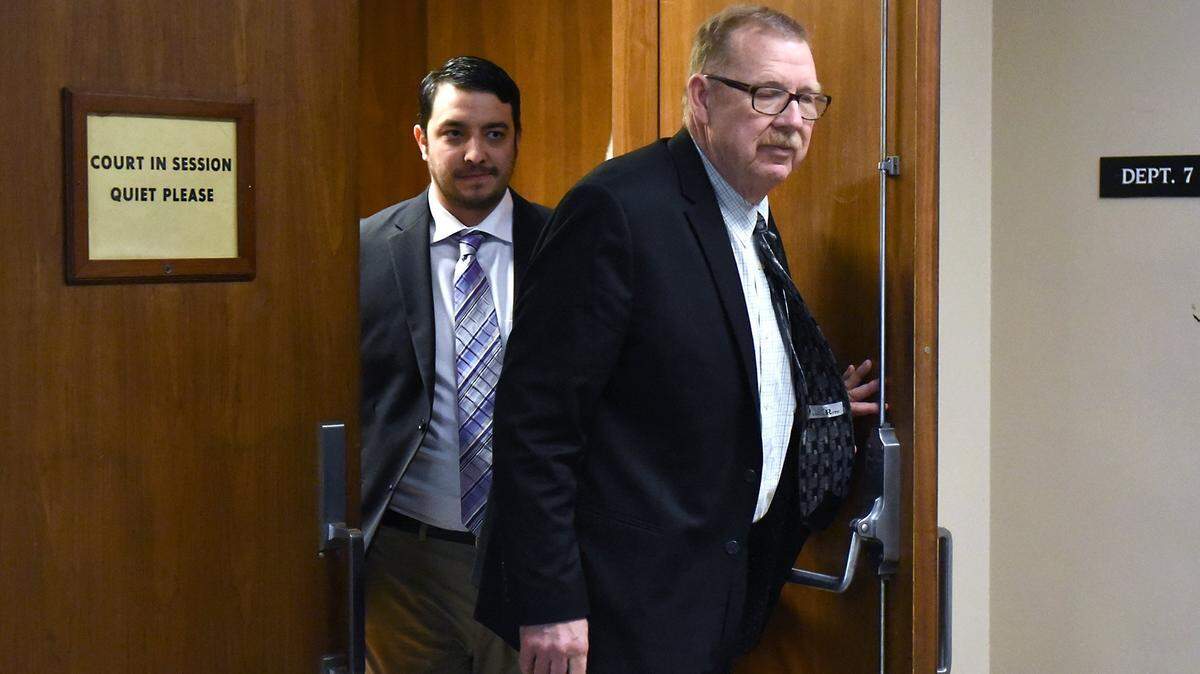 Frank Carson leaves court Monday (01-23-17) during a break at the Stanislaus County Superior Courthouse in Modesto, California.