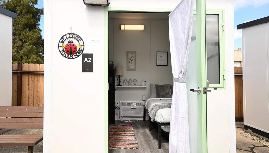 Dignity Village, a 42-unit bridge housing project on Ninth Street, was opened during a ceremony in Modesto on Thursday, March 27, 2025.