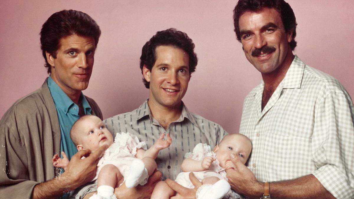 Steve Guttenberg, Tom Selleck and Ted Danson in ‘Three Men and a Baby’ (1987)