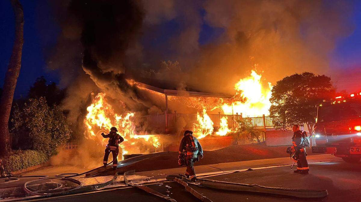 A fire Wednesday morning, April 30, 2025, badly damaged a large home in the 400 block of Gayle Avenue near Congregation Beth Shalom in Modesto.