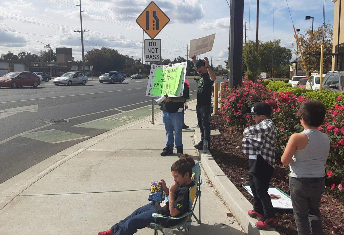 Family members, friends and advocates of police reform protested Saturday, Oct. 22, 2022, at McHenry and Briggsmore avenues over the July 14 fatal shooting of Paul Chavez by Modesto police, as well as the others who have died at the hands of law enforcement in the region.