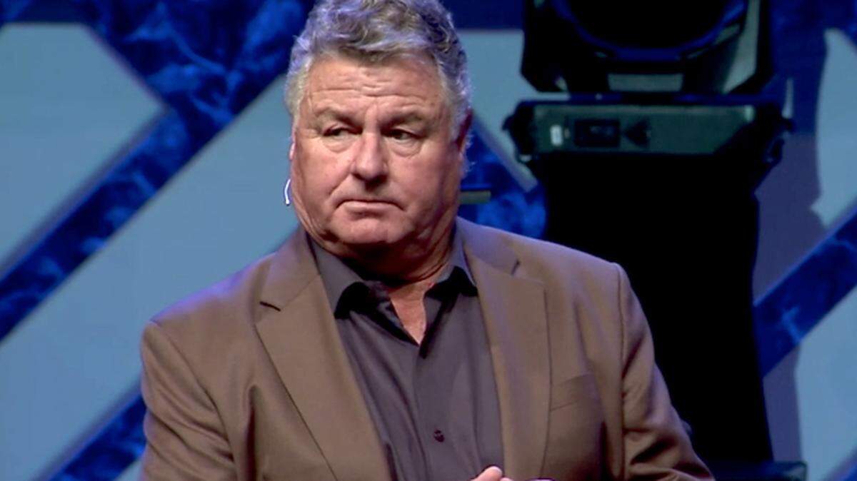Les Hughey, senior pastor at Highlands Church is pictured during a sermon at the church in Scottsdale, Arizona on December 17, 2017.