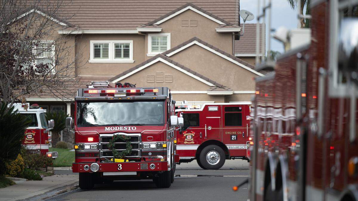 Modesto firefighters responded to a garage fire on Ben Brush Court in north Modesto, Calif., Thursday, Dec. 7, 2023.